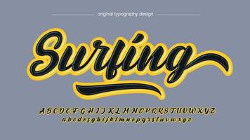 yellow and black 3d modern graffiti calligraphy artistic font typography vector