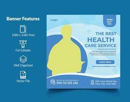 Medical health social media Post Template vector