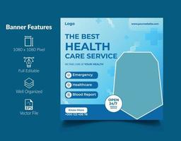 Medical health social media Post Template vector