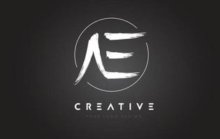AE Brush Letter Logo Design. Artistic Handwritten Letters Logo Concept. vector