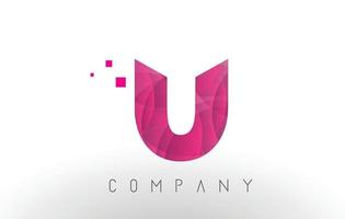U Letter Logo Design with Purple Dots Pattern. vector