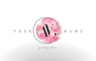 AV Letter Logo Design with Watercolor Circular Brush Stroke. vector