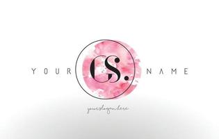 GS Letter Logo Design with Watercolor Circular Brush Stroke. vector