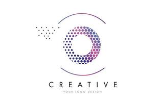 O Pink Magenta Dotted Bubble Letter Logo Design Vector