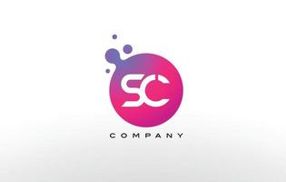 SC Letter Dots Logo Design with Creative Trendy Bubbles. vector