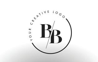 BB Serif Letter Logo Design with Creative Intersected Cut. vector