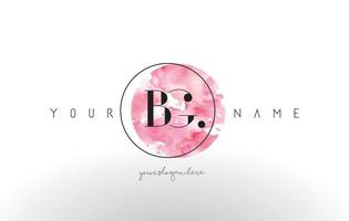 BG Letter Logo Design with Watercolor Circular Brush Stroke. vector