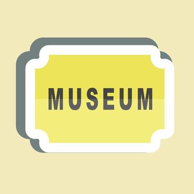 Sticker Museum Tag - Simple illustration, Good for Prints , Announcements, Etc