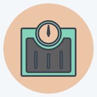 Weighing Machine Icon in trendy color mate style isolated on soft blue background vector