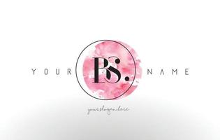 BS Letter Logo Design with Watercolor Circular Brush Stroke. vector