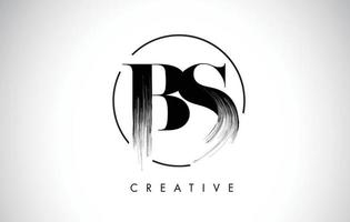 BS Brush Stroke Letter Logo Design. Black Paint Logo Leters Icon. vector