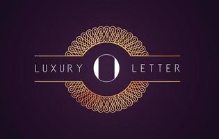 O Luxury Letter Logo. Golden Royal Vector. vector