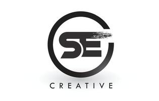 SE Brush Letter Logo Design. Creative Brushed Letters Icon Logo. vector
