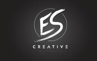 ES Brush Letter Logo Design. Artistic Handwritten Letters Logo Concept. vector