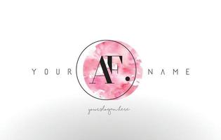 AF Letter Logo Design with Watercolor Circular Brush Stroke. vector