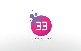 Diseño de logotipo bb letra puntos con burbujas creativas de moda. vector