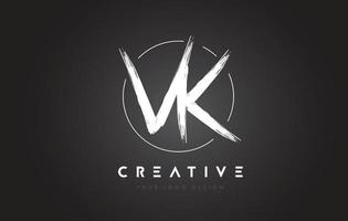 VK Brush Letter Logo Design. Artistic Handwritten Letters Logo Concept. vector
