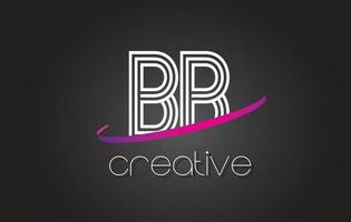 BB B B Letter Logo with Lines Design And Purple Swoosh. vector