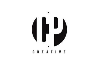 CP C P White Letter Logo Design with Circle Background. vector