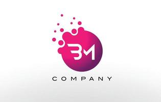BM Letter Dots Logo Design with Creative Trendy Bubbles. vector