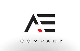 logotipo de ae. vector de diseño de letra.