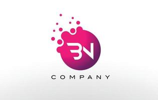 BN Letter Dots Logo Design with Creative Trendy Bubbles. vector