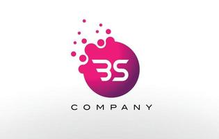 BS Letter Dots Logo Design with Creative Trendy Bubbles. vector