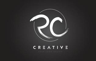 RC Brush Letter Logo Design. Artistic Handwritten Letters Logo Concept. vector