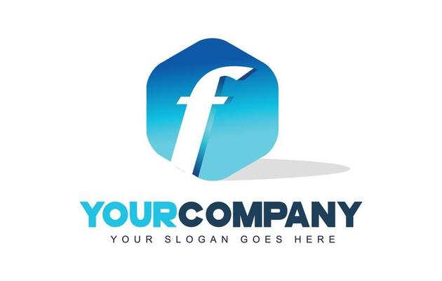 f Letter Logo. Hexagon Shape Modern Design