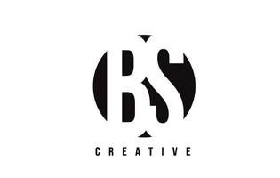 Diseño de logotipo bs bs letra blanca con fondo de círculo. vector