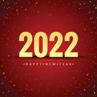 Glowing 2022 new year text colorful card background vector
