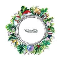 Hand draw artistic christmas decorative elemant wreath card background vector