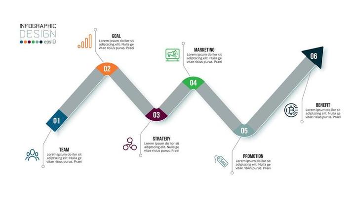 Timeline chart business infographic template.