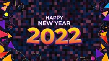 2022 Happy new year multicolor background. Bright colorful number. vector