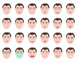 Illustration vector design of face expression male set template