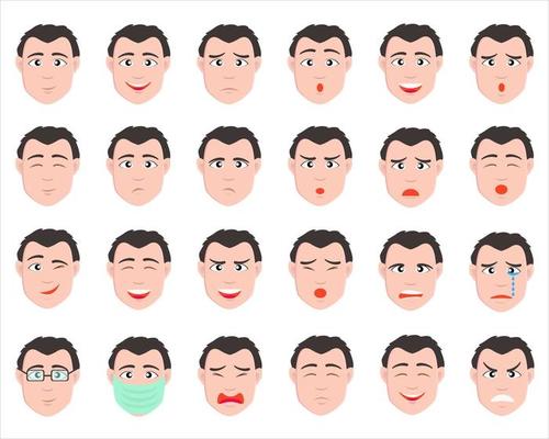 Illustration vector design of face expression male set template