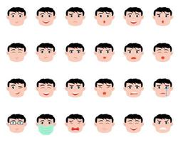 Illustration vector design of face expression boy set template