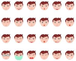 Illustration vector design of face expression boy set template