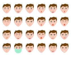Illustration vector design of face expression male set template