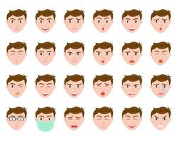 Illustration vector design of face expression male set template