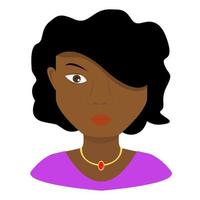 mujer afroamericana. vector de avatar. hermosa chica.