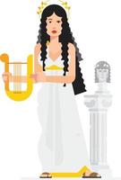 Greek goddess in the style of the cartoon. Isolated object on white background. The image is ready for printing and the site. Graffiti on the wall. Company character. Characters design. vector