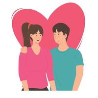 A couple in love are celebrating Valentines Day. Love and romance concept vector