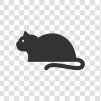 Ilustración de vector de icono de gato silueta