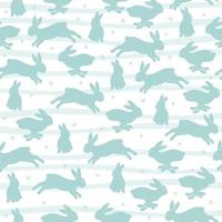 Seamless winter pattern with hares, snowflakes and strip. vector