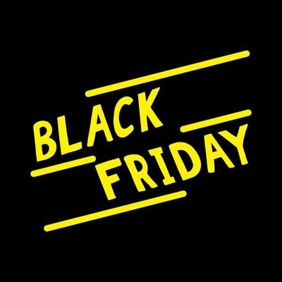 black friday lettering frame, banner, poster. hand drawn  yellow, black, shopping discounts