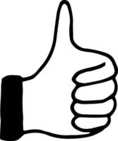 thumb up icon, sticker. sketch hand drawn doodle style.  minimalism, monochrome like symbol vector