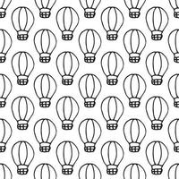 balloons seamless pattern. hand drawn doodle style. , minimalism, monochrome, sketch. wallpaper, textiles, room decor, background for children. air transport flight adventure naive childish vector