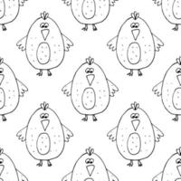 aves de patrones sin fisuras doodle dibujado a mano. minimalismo. pollos, estampado lindo bebé, papel pintado, decoración textil vector