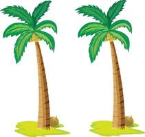 coconut tree with stroke and no stroke Isolated vector